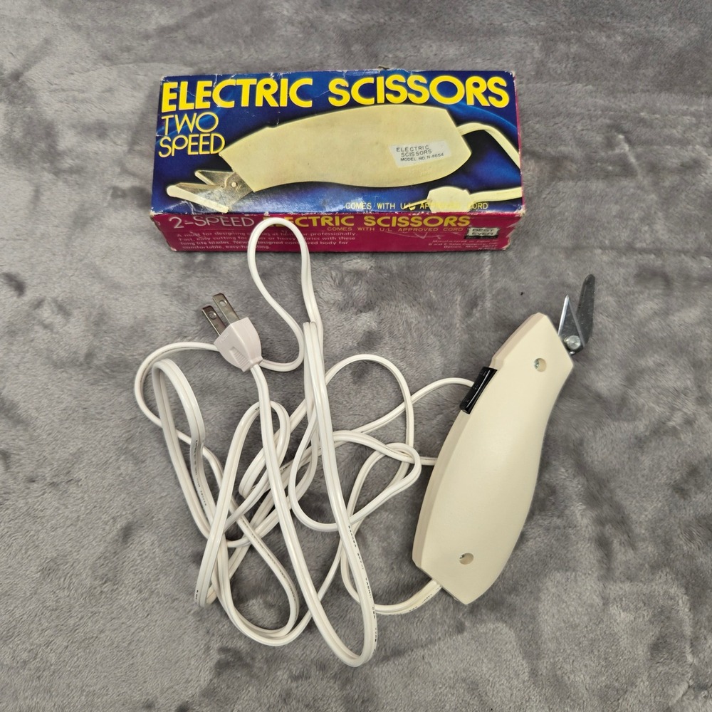 Vintage Best Ever 2 Speed Electric Scissors Corded Fabric Shears Tested Works